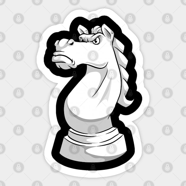 Knight as a chess piece Sticker by Markus Schnabel